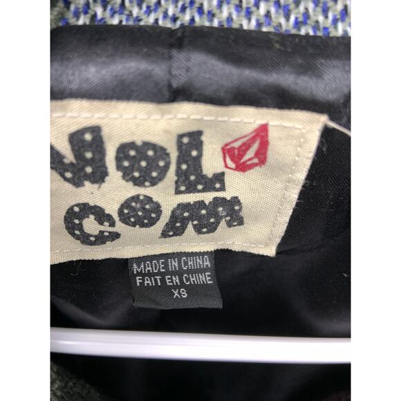 Volcom Wool Blend Plaid Peacoat Jacket  Size XS  DAMAGE - Picture 6 of 10